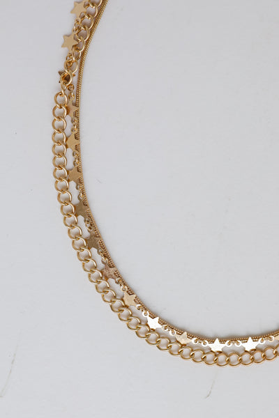 gold Star Layered Necklace