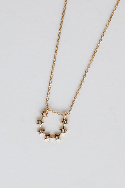 Gold Rhinestone Star Charm Necklace