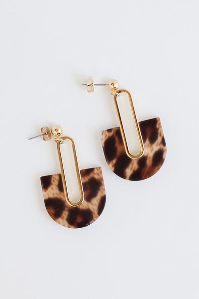 leopard Acrylic Statement Earrings