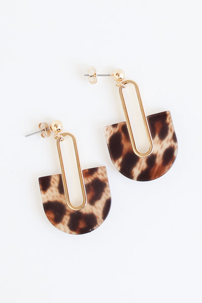 leopard Acrylic Statement Earrings close up