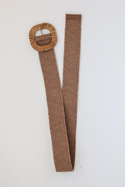 brown Straw Belt for women