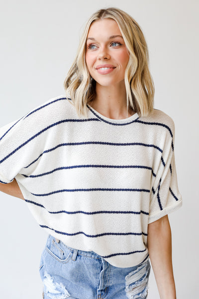 Striped Knit Top close up