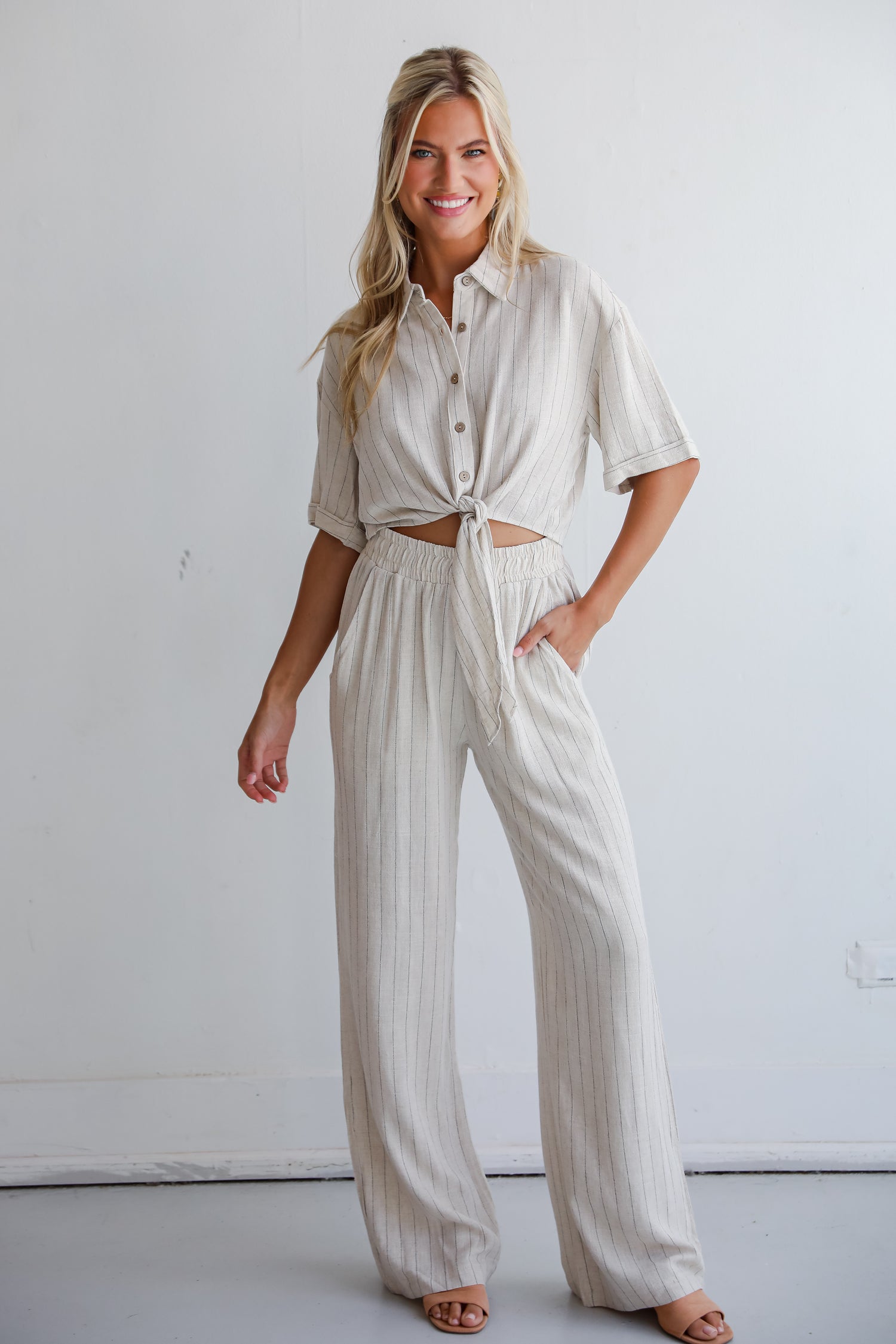 Moment Maker Striped Linen Pants