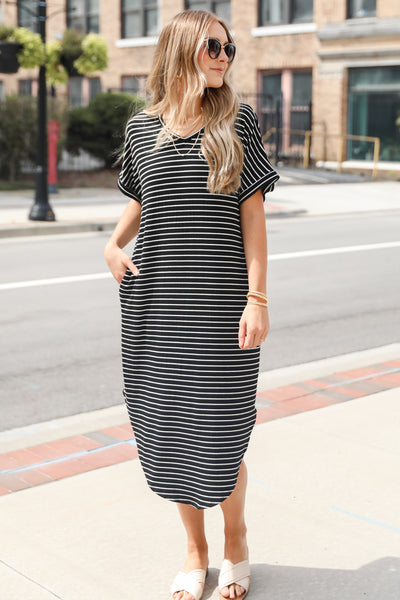 Striped T-Shirt Midi Dress