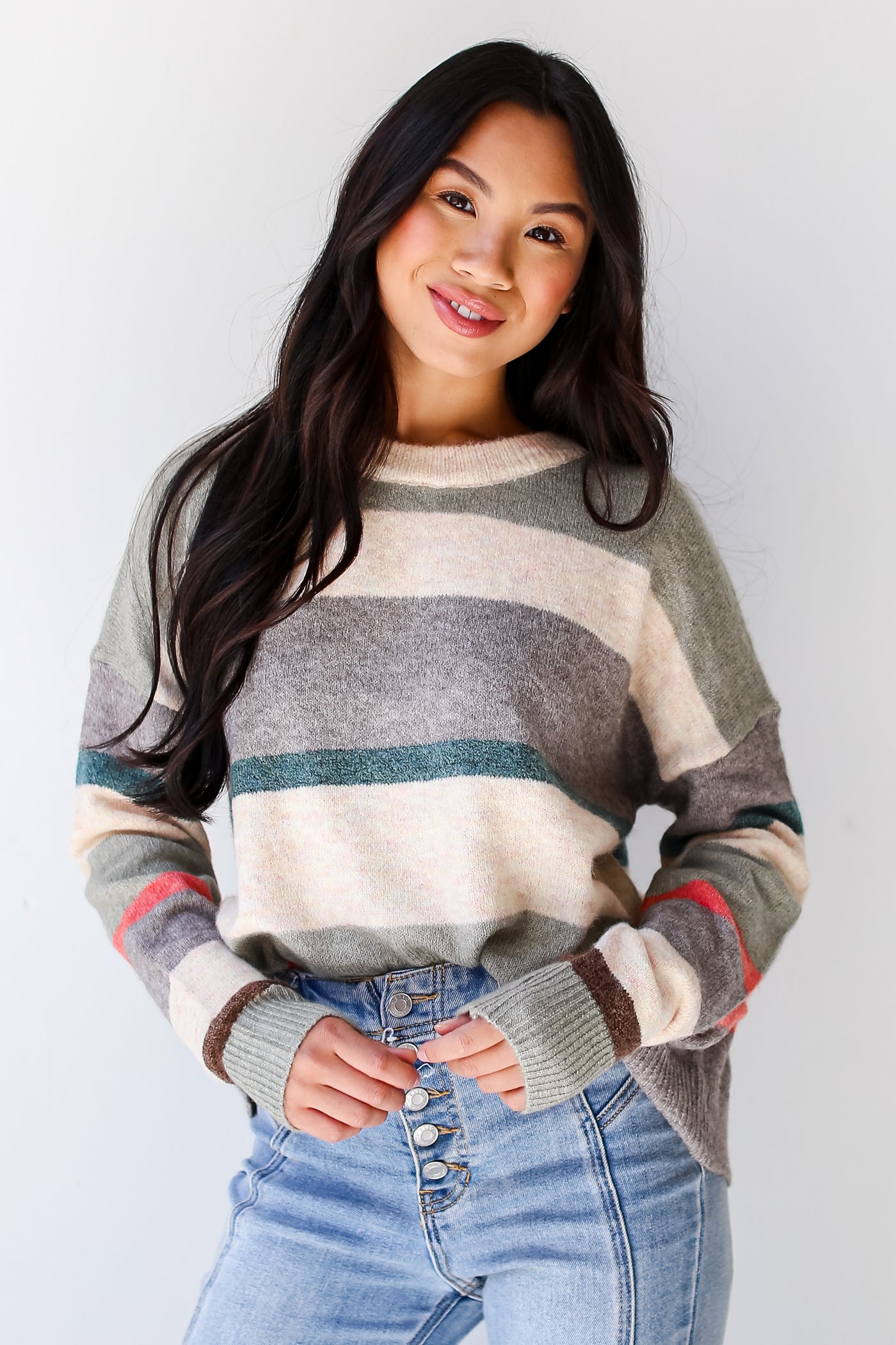 colorful striped sweater