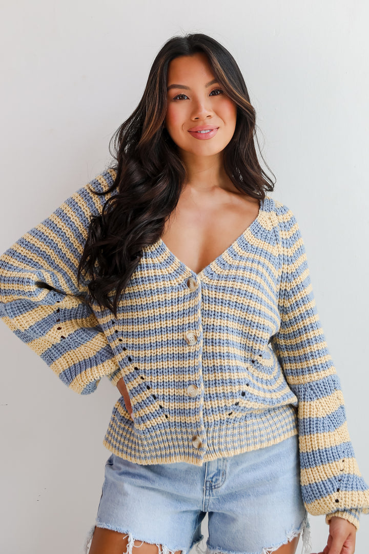 Snuggly Weather Striped Sweater Cardigan