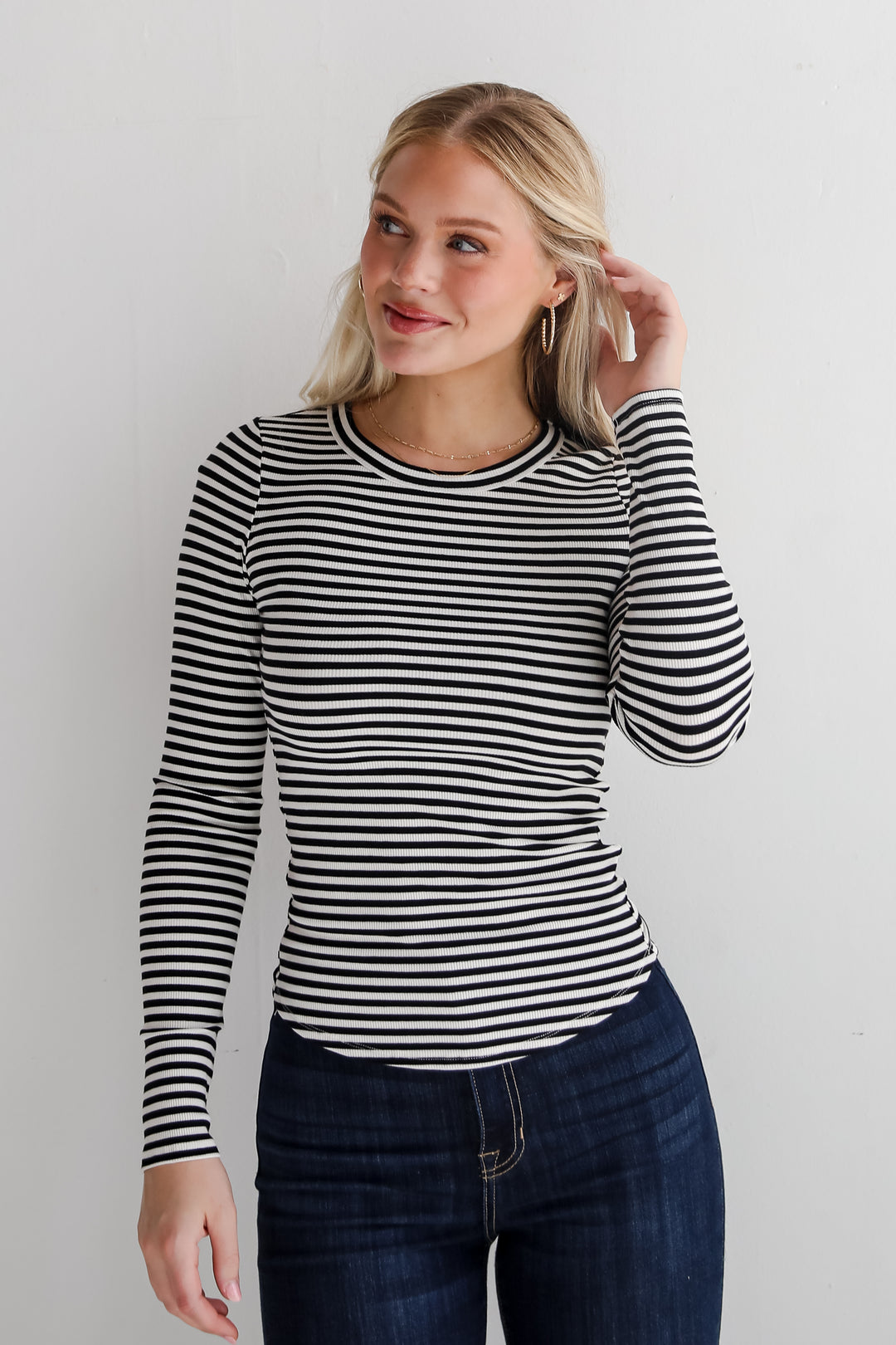 Ashley Striped Ribbed Knit Top