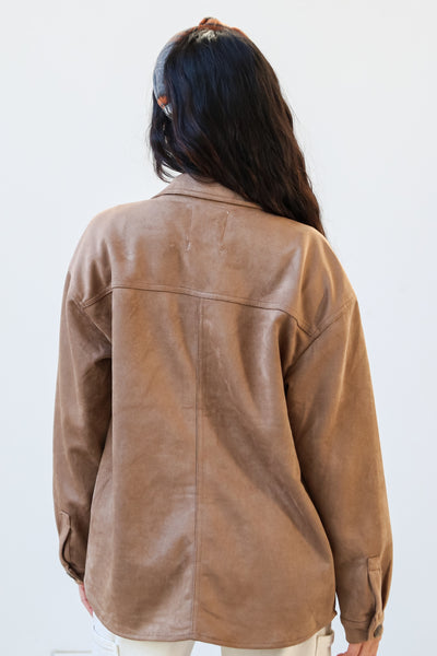 brown shacket for fall