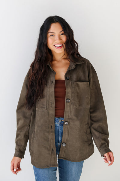olive green shacket for fall