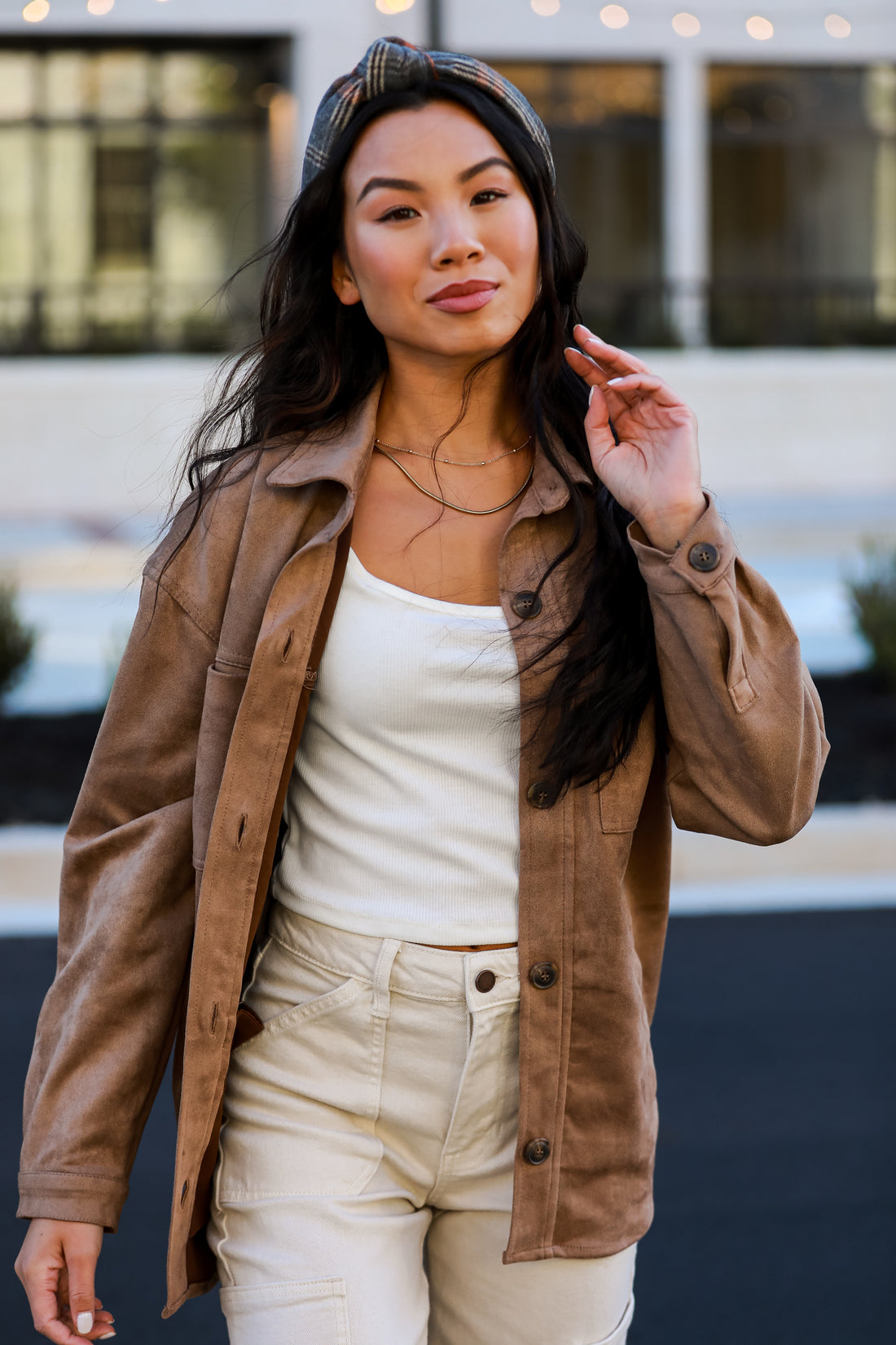 brown Suede Shacket