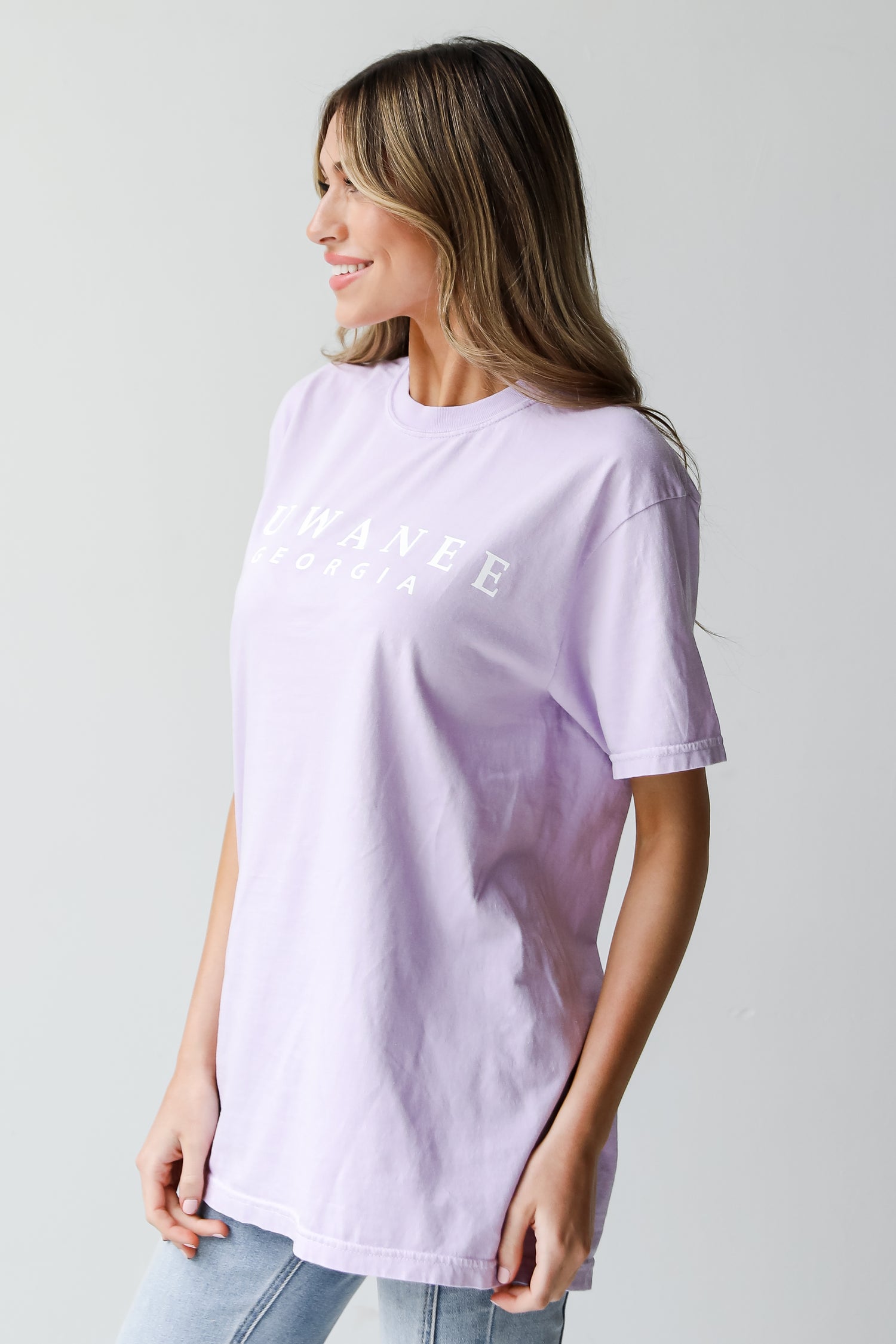 Lavender Suwanee Georgia Tee side view