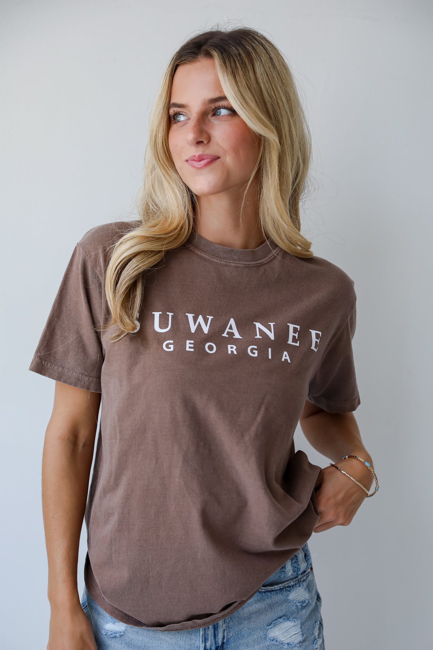 Brown Suwanee Georgia Block Letter Tee