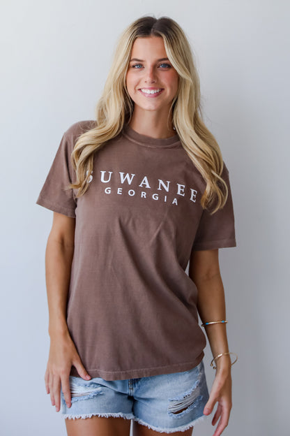 Brown Suwanee Georgia Block Letter Tee