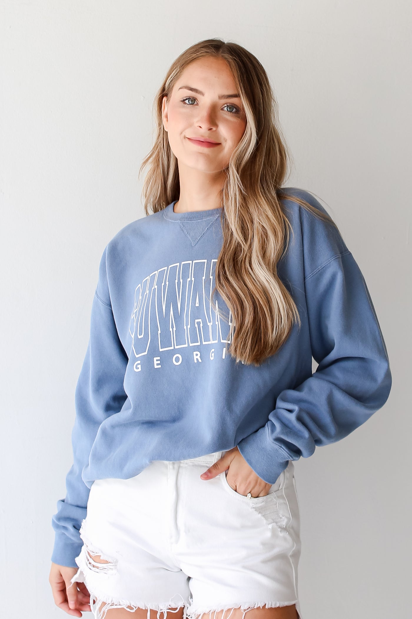 Light Blue Suwanee Georgia Pullover front view