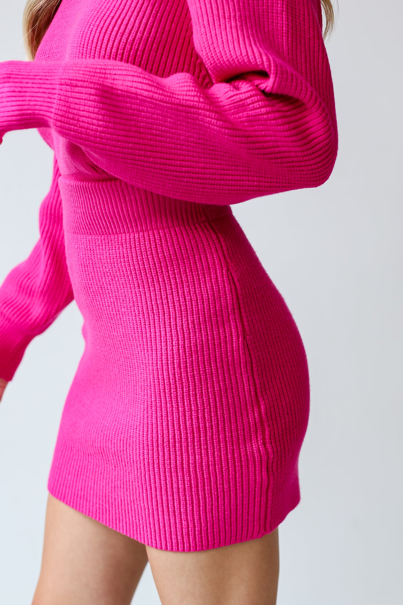 hot pink Sweater Mini Skirt