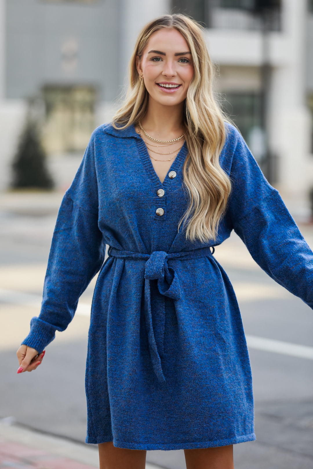 blue Sweater Dress.  Cheap Dresses. Online cheap dresses. Online Women's Boutique