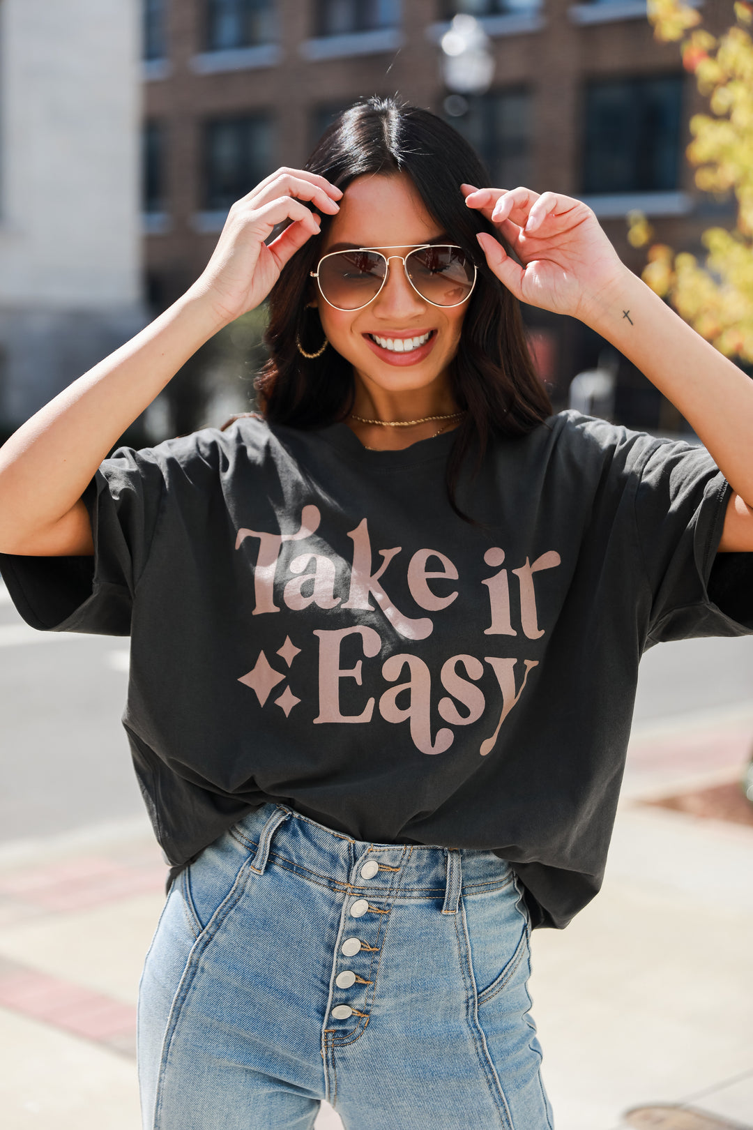 Charcoal Take It Easy Graphic Tee