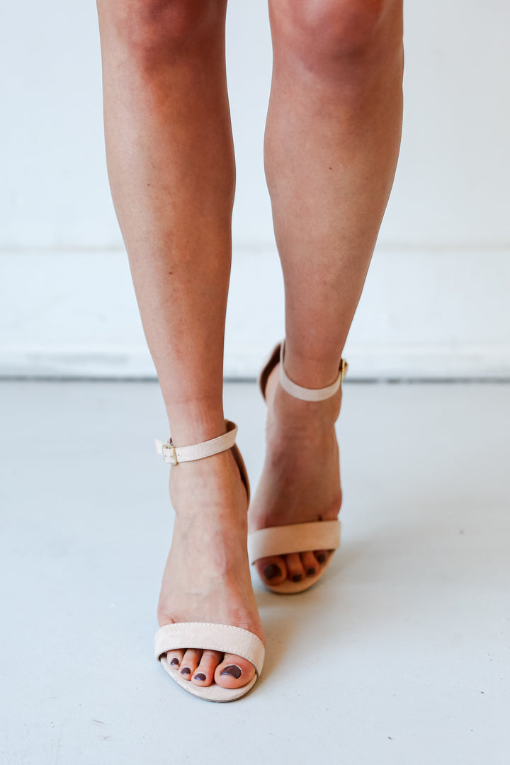 Nude Ankle Strap Heels for women