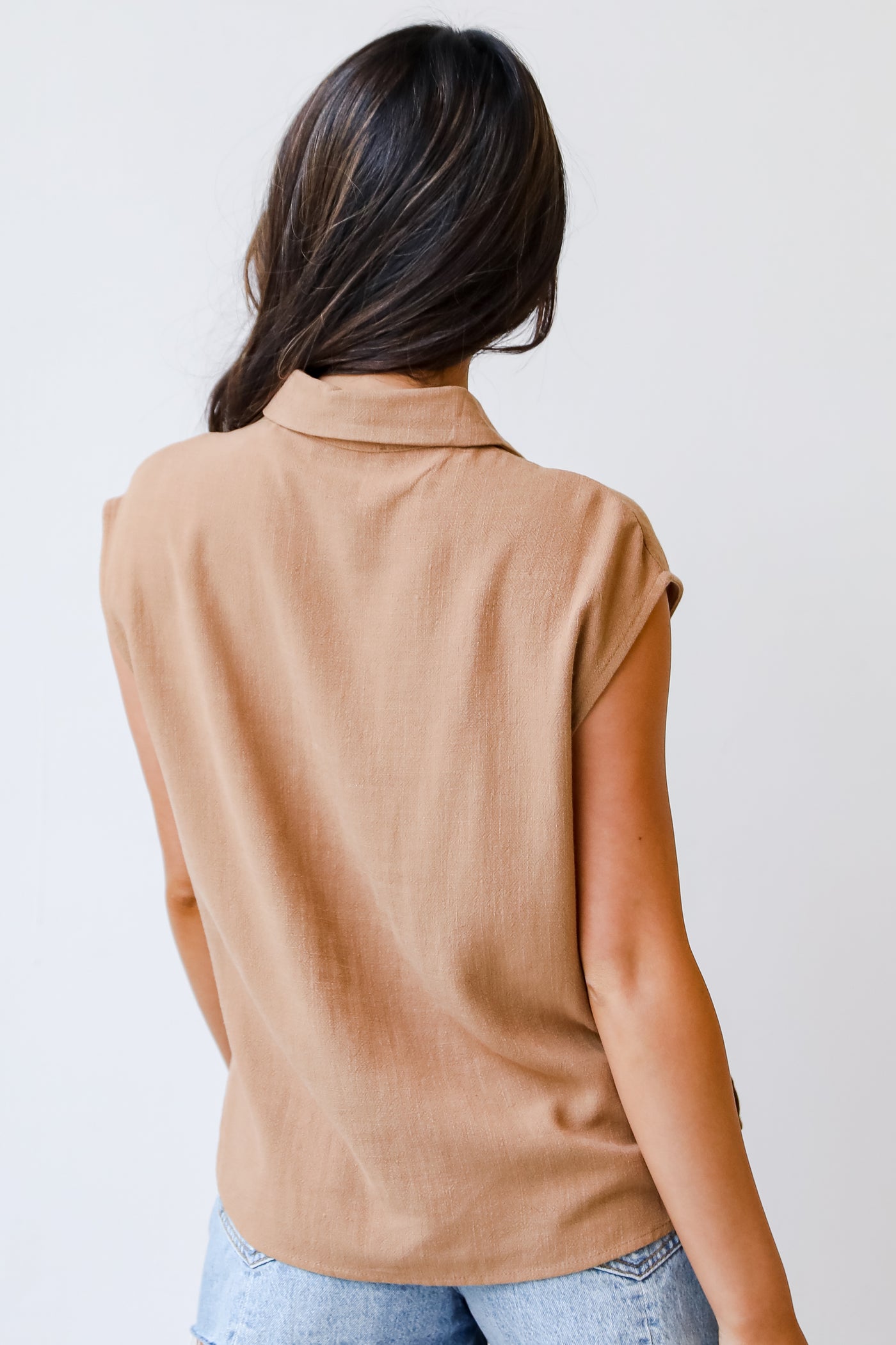 Collared Button-Up Tank back view