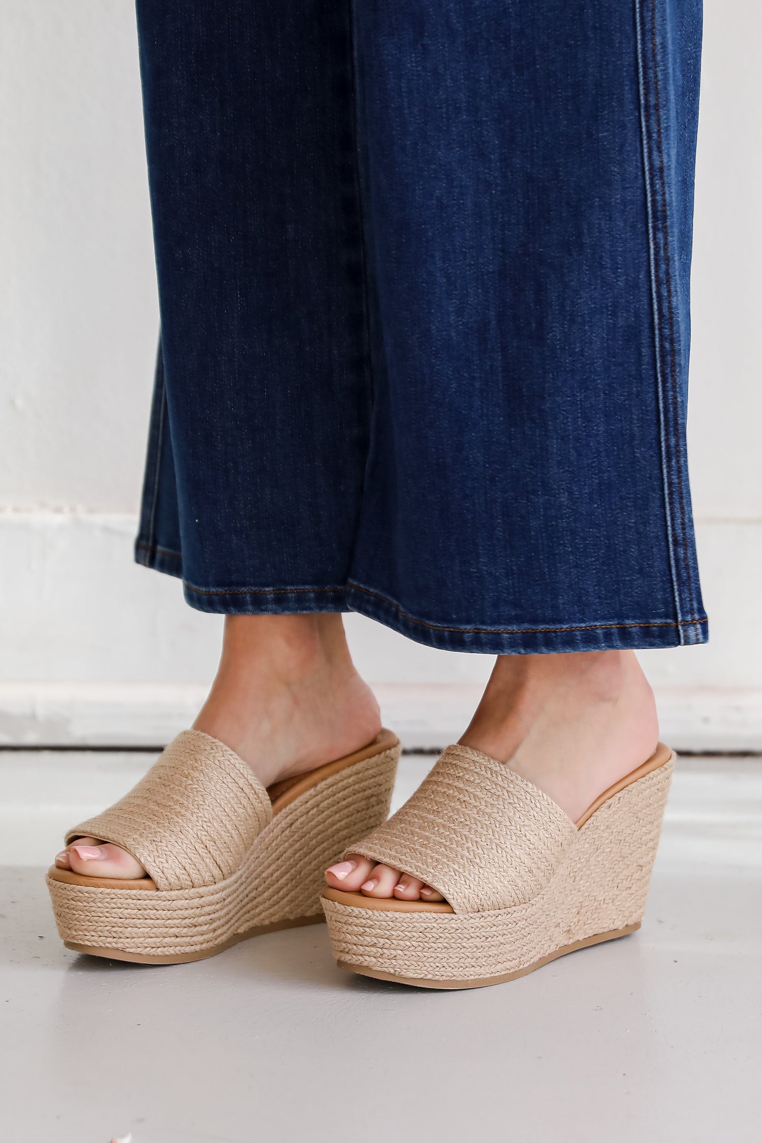 Platform Espadrille Wedges on model