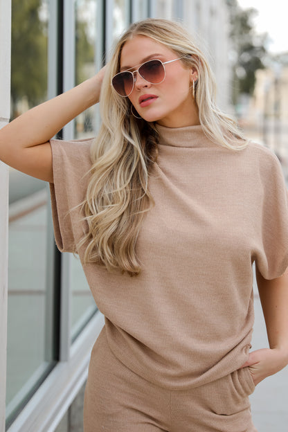 Luxe Coziness Beige Knit Top