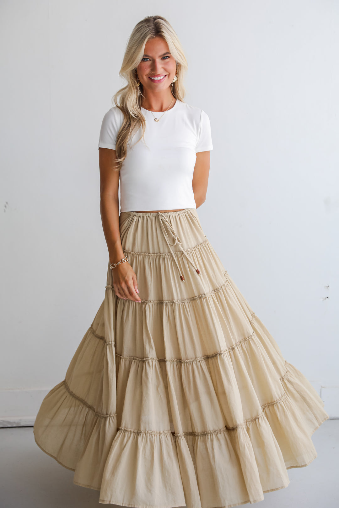 Adorable Lifestyle Tiered Maxi Skirt