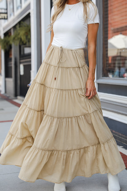 Adorable Lifestyle Tiered Maxi Skirt