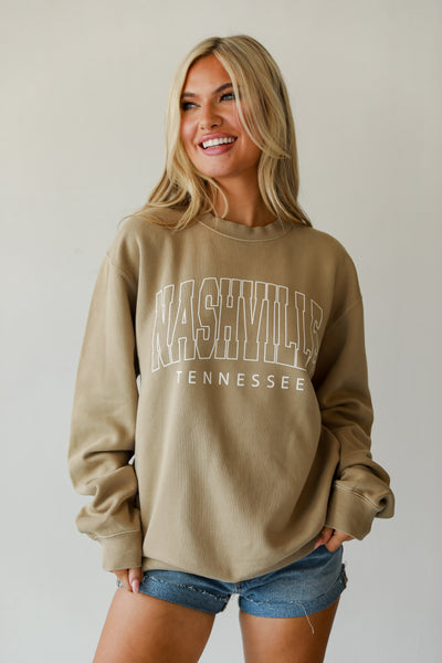 Tan Nashville Tennessee Pullover front view