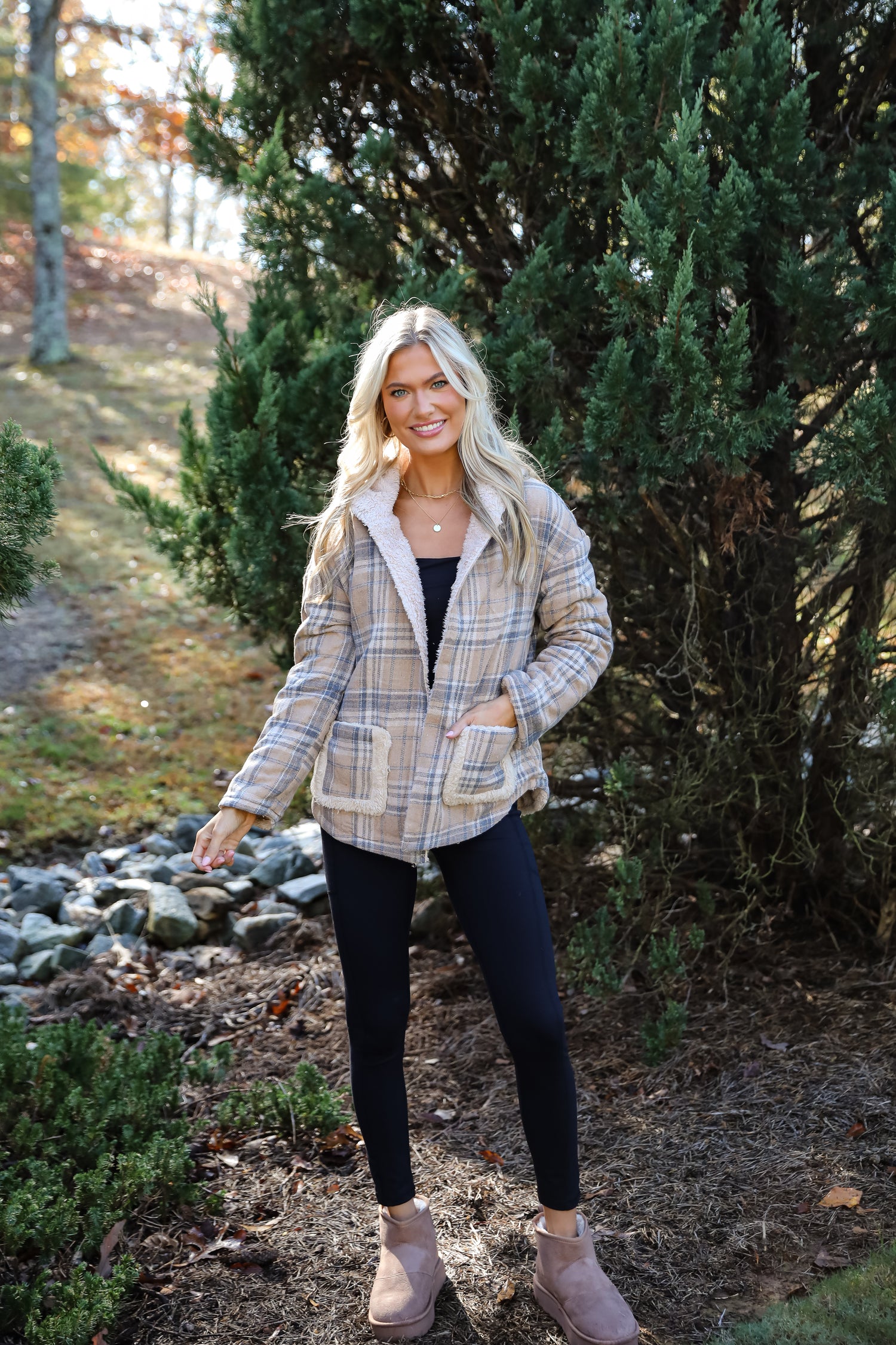 Perfected Comfort Reversible Sherpa Plaid Jacket