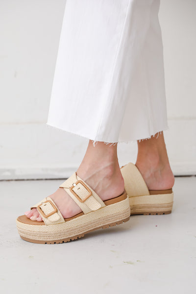cute Platform Double Strap Sandals