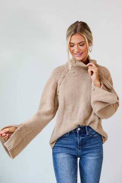 Mocha Oversized Sweater on model