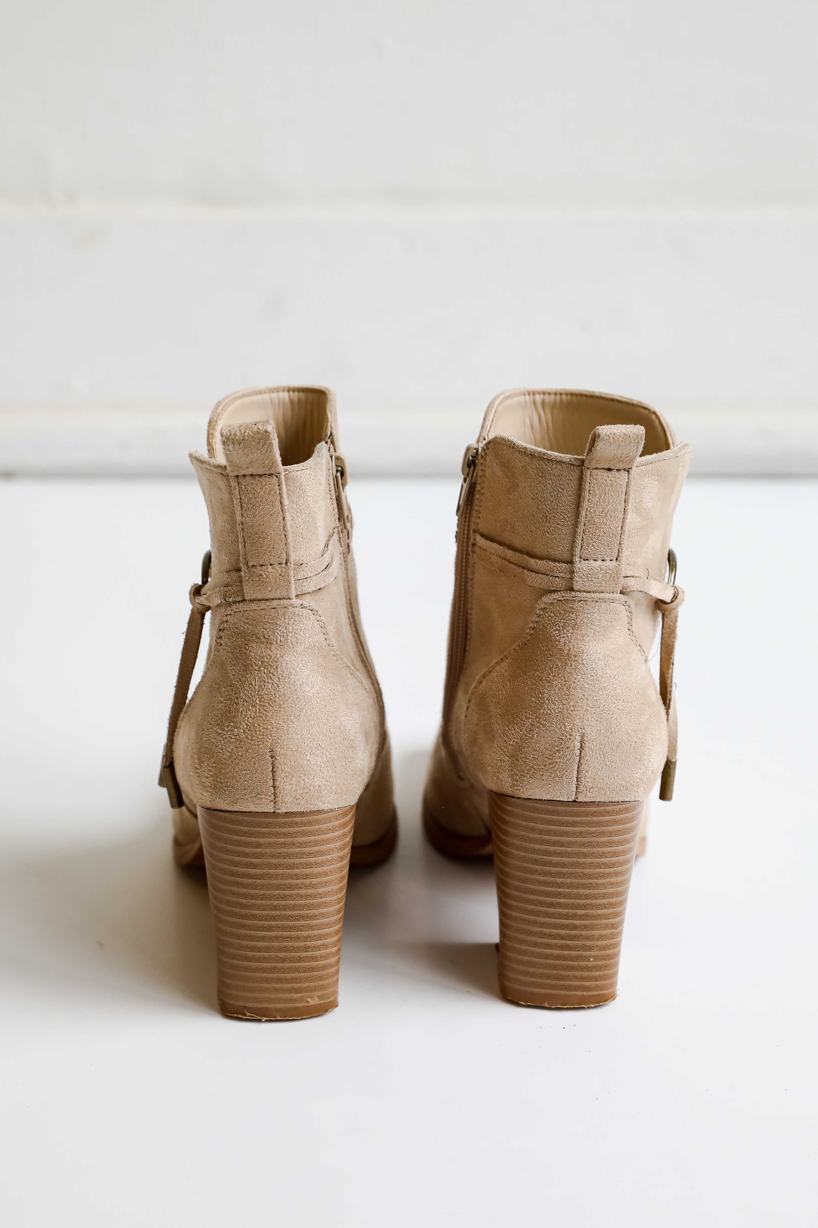 In Your Sights Tan Suede Booties