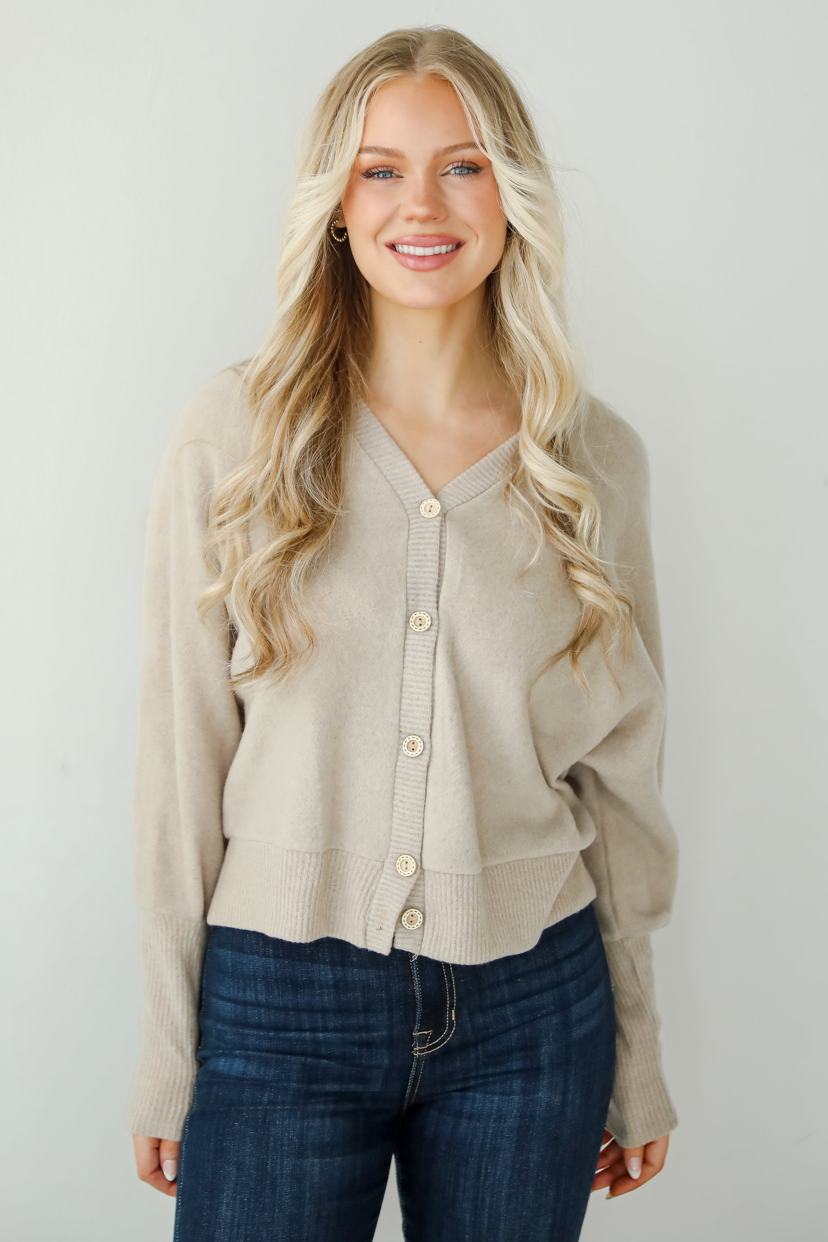 Timeless Energy Soft Knit Button Front Top