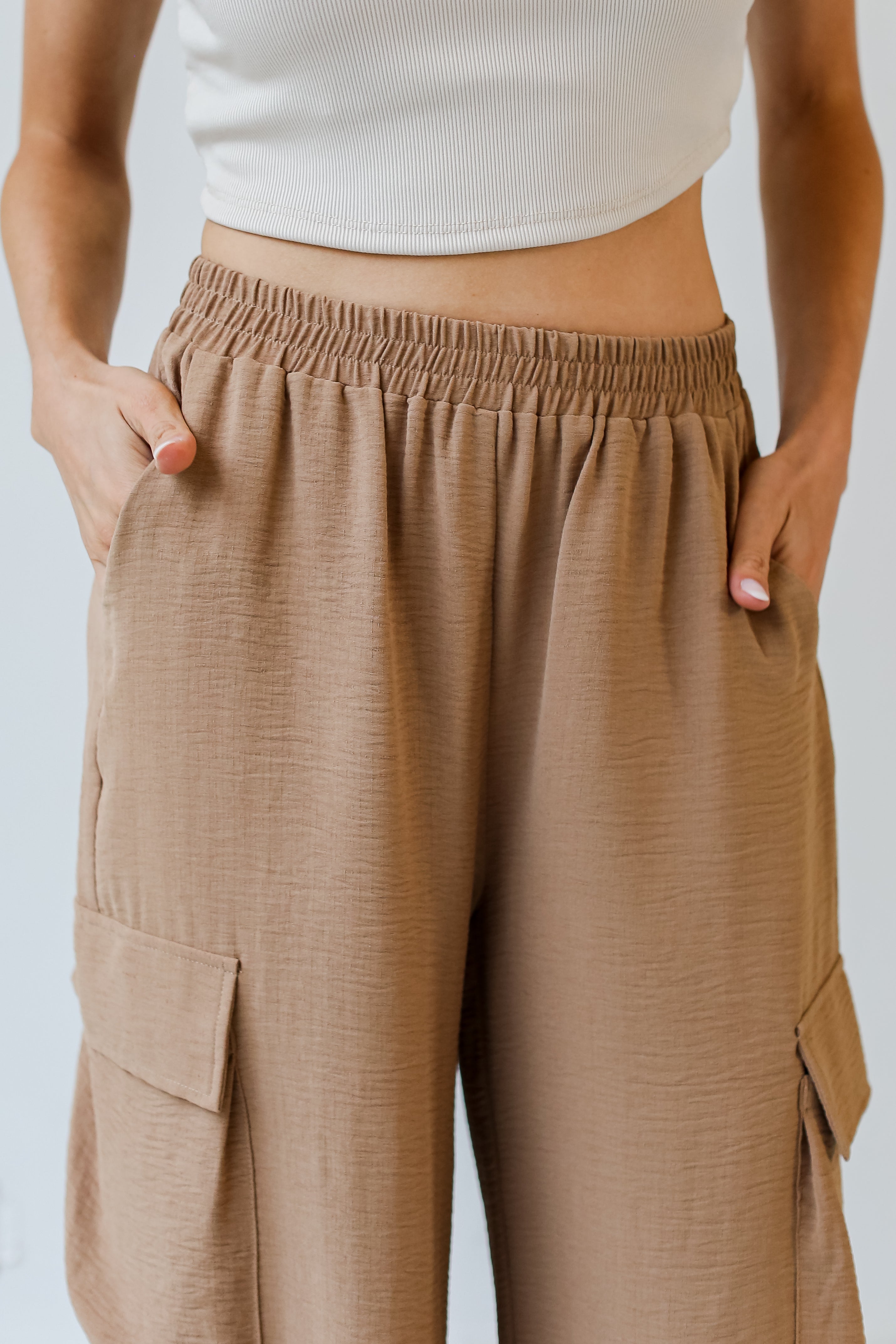 Cargo Wide Leg Pants close up view