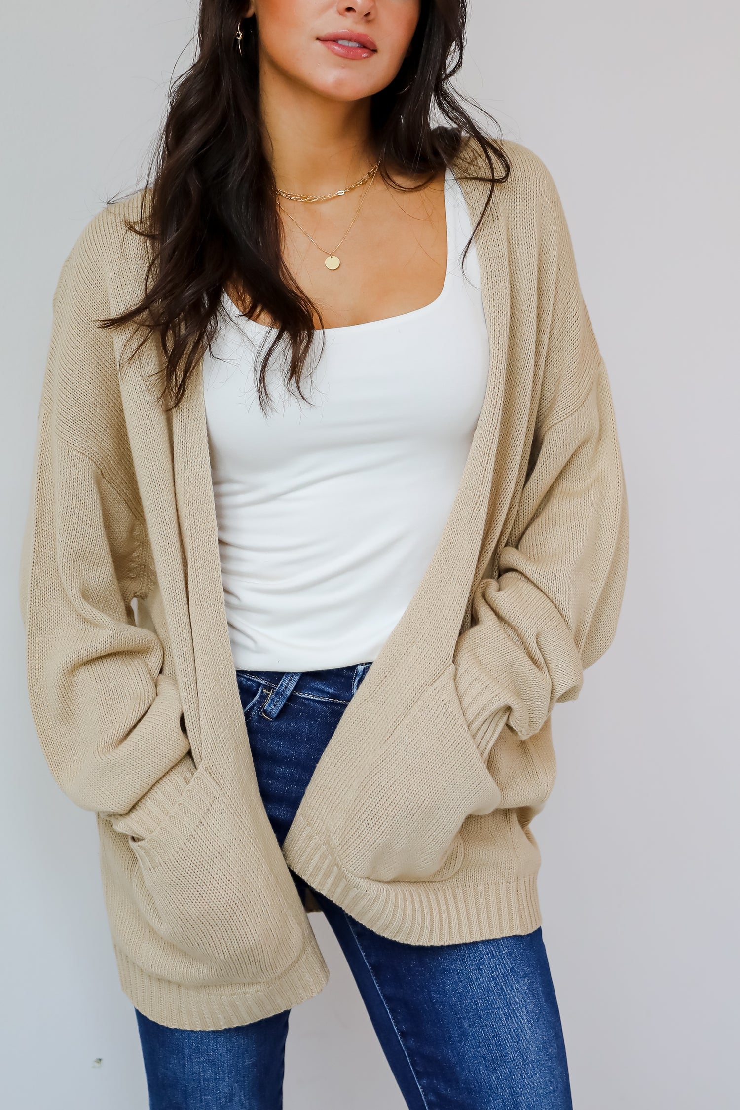 Passionately Cozy Taupe Cardigan