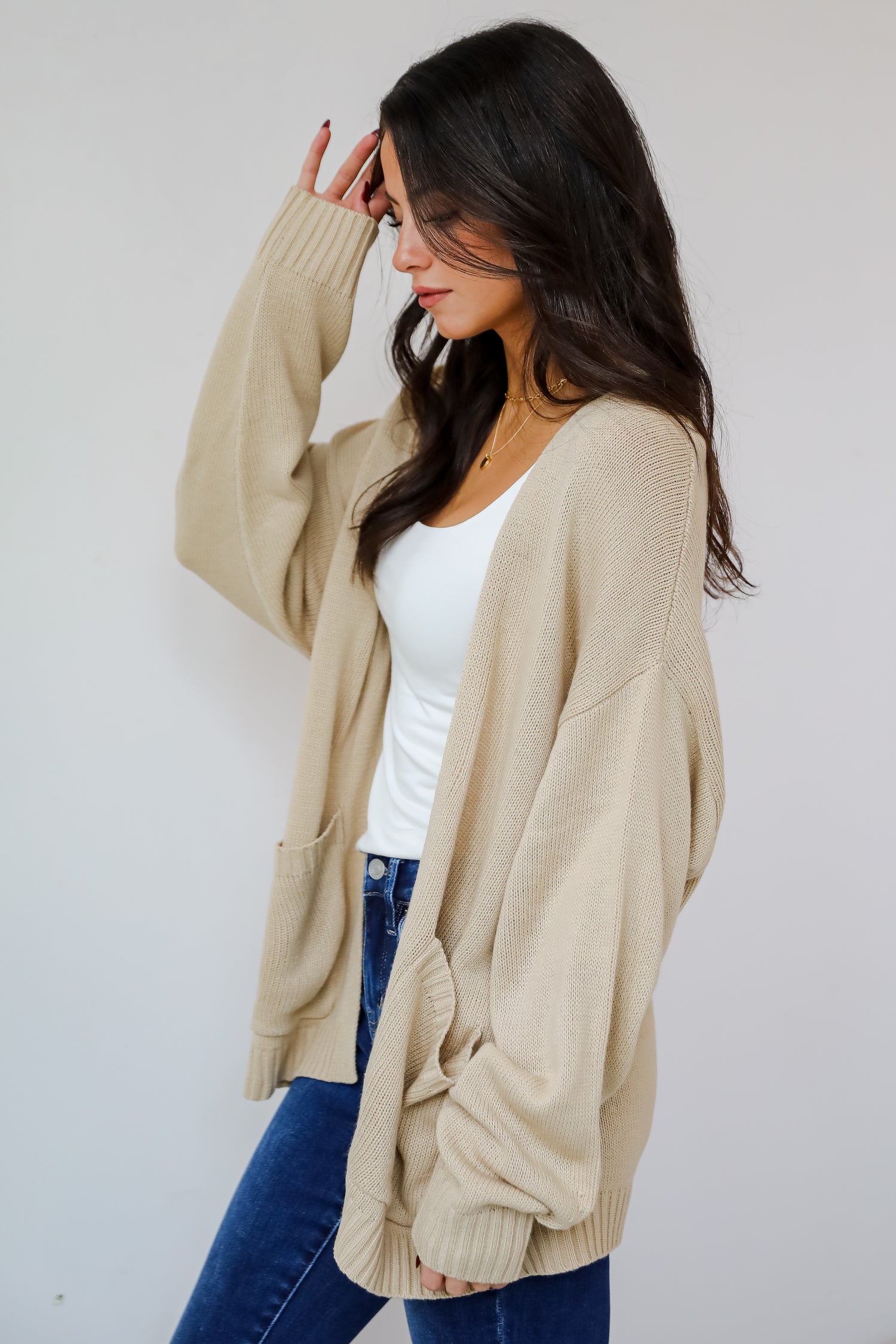 Passionately Cozy Taupe Cardigan