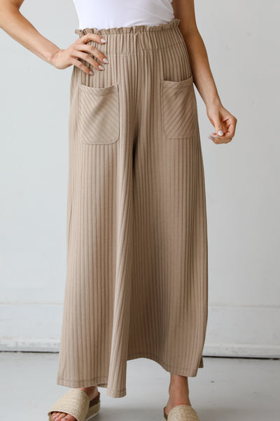 taupe Culotte Pants close up