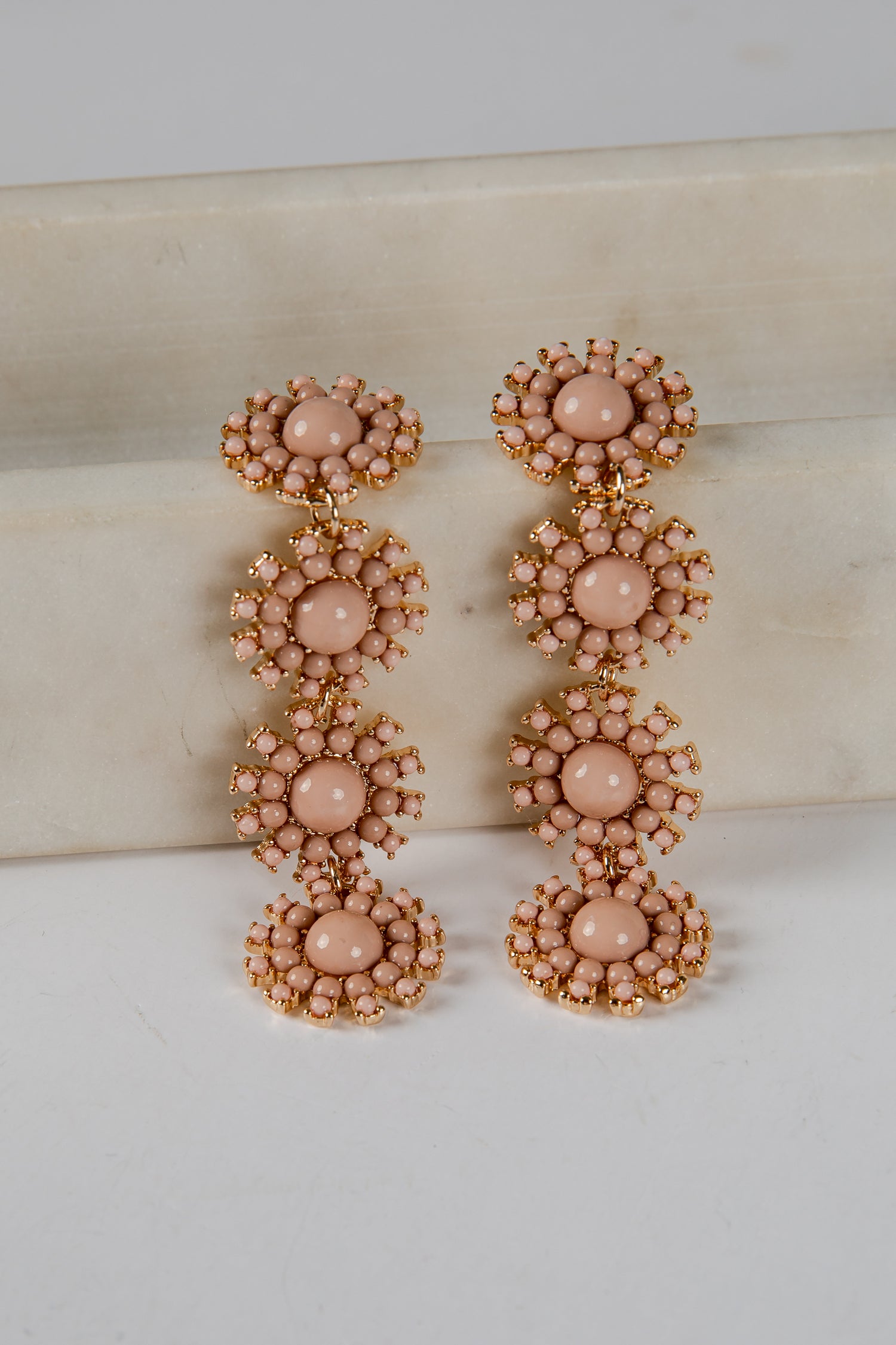 Cute Gold Beaded Drop Earrings | Statement Earrings | Dress Up Cute Gold Beaded Drop Earrings | Statement Earrings | Dress Up