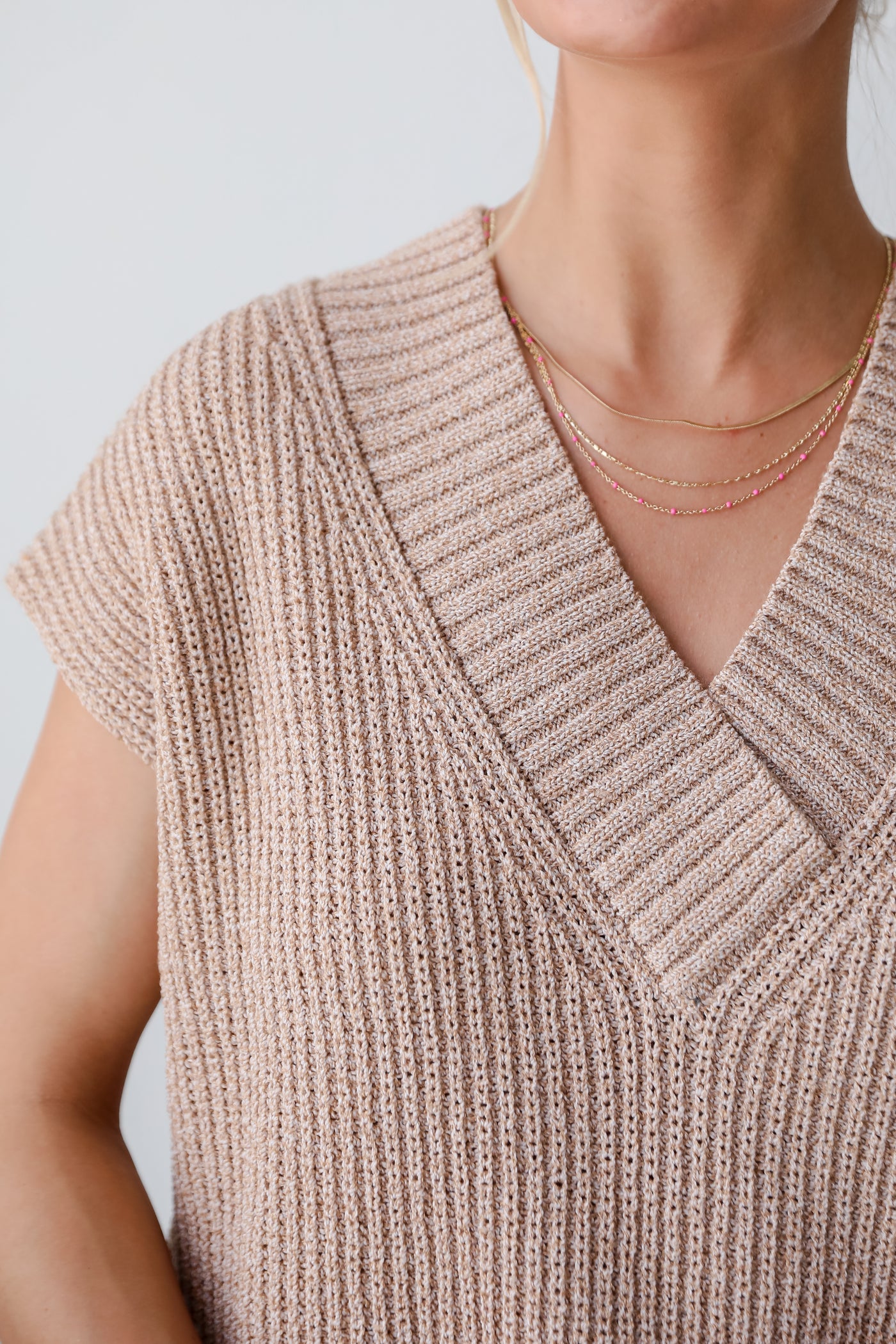 womens Taupe Sweater Top