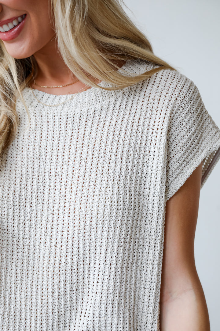 lightweight Taupe Knit Top