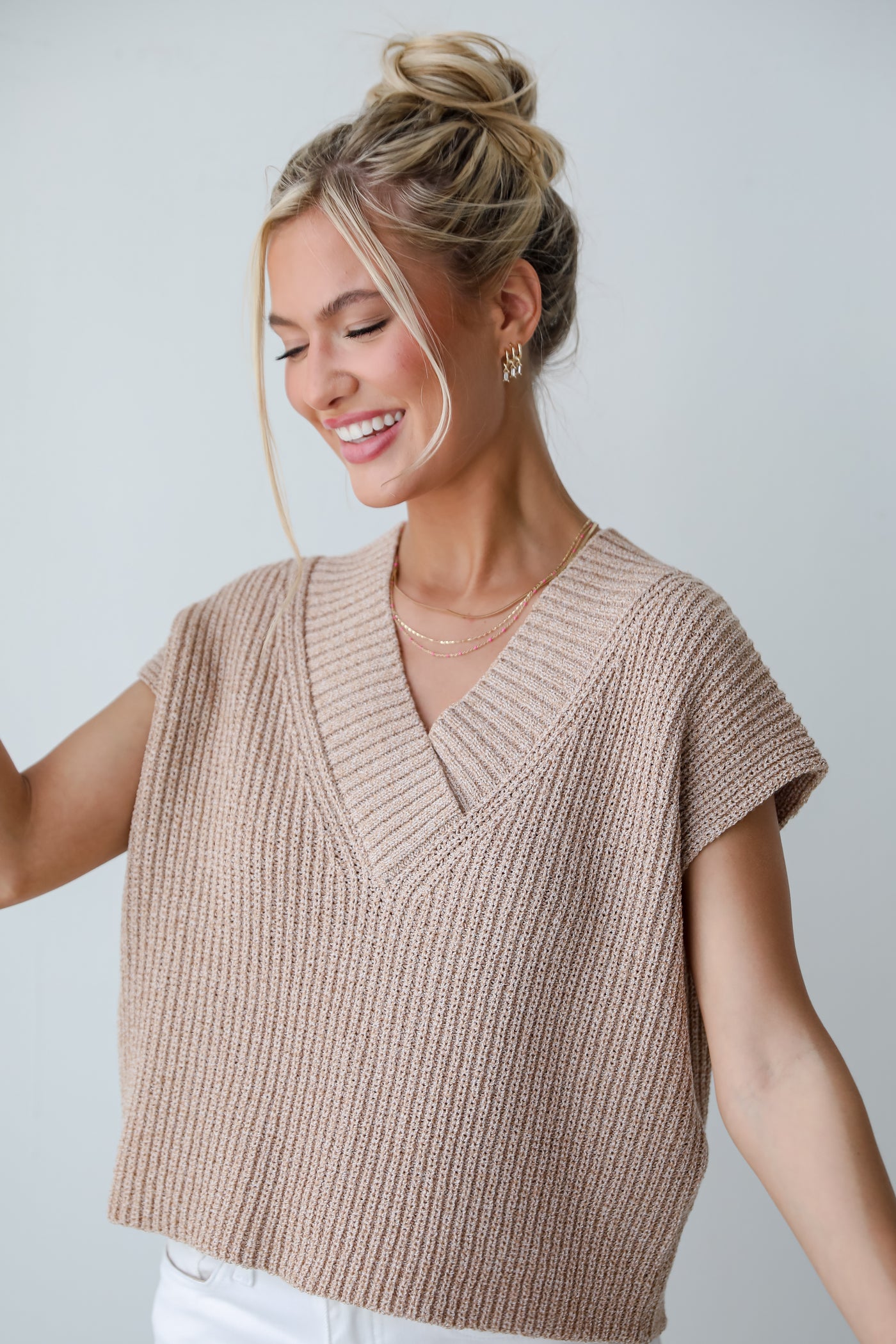 Taupe Sweater Top for women