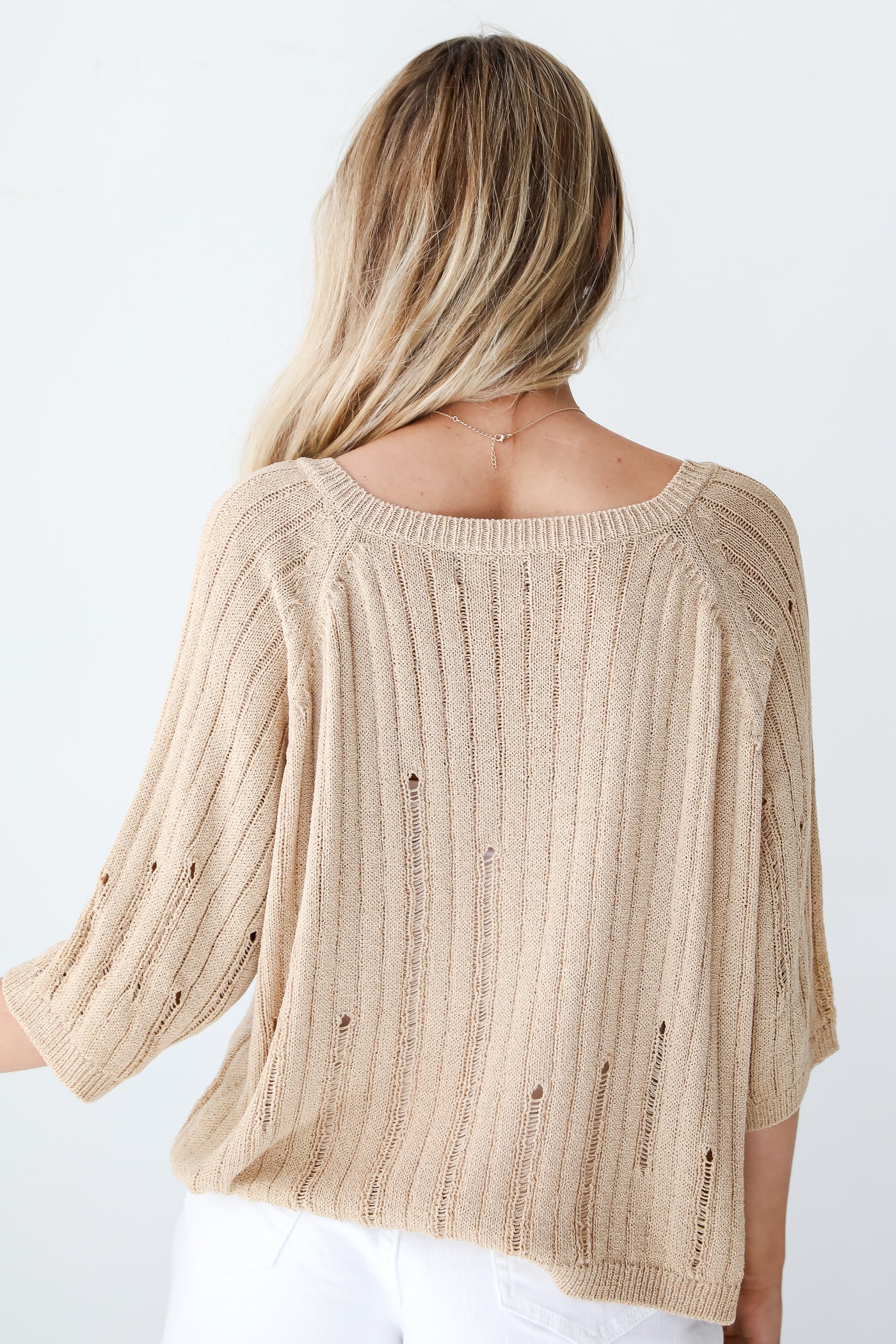 womens Taupe Lightweight Knit Top