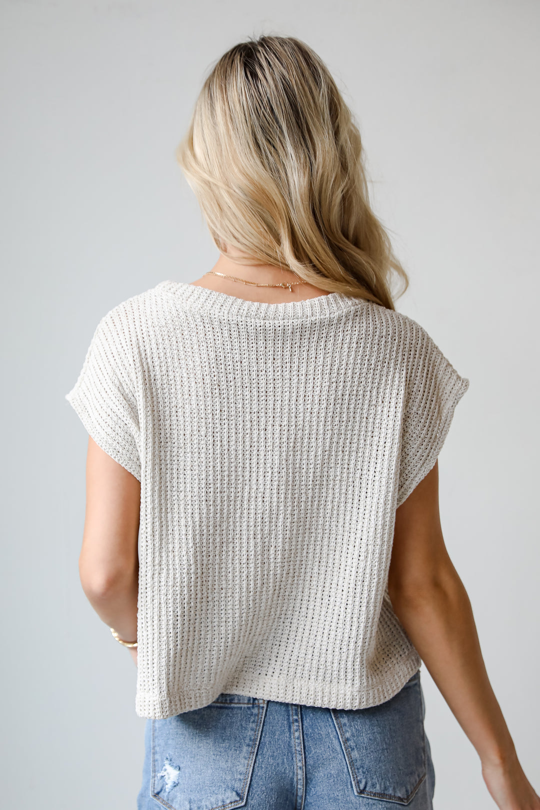 short sleeve Taupe Knit Top