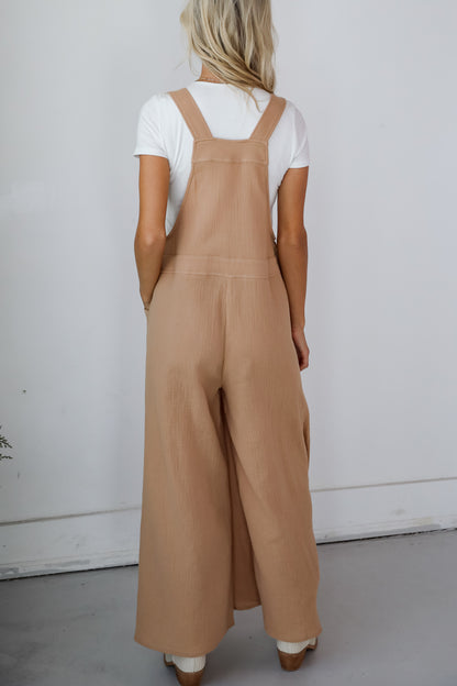 Notable Charisma Taupe Linen Overalls