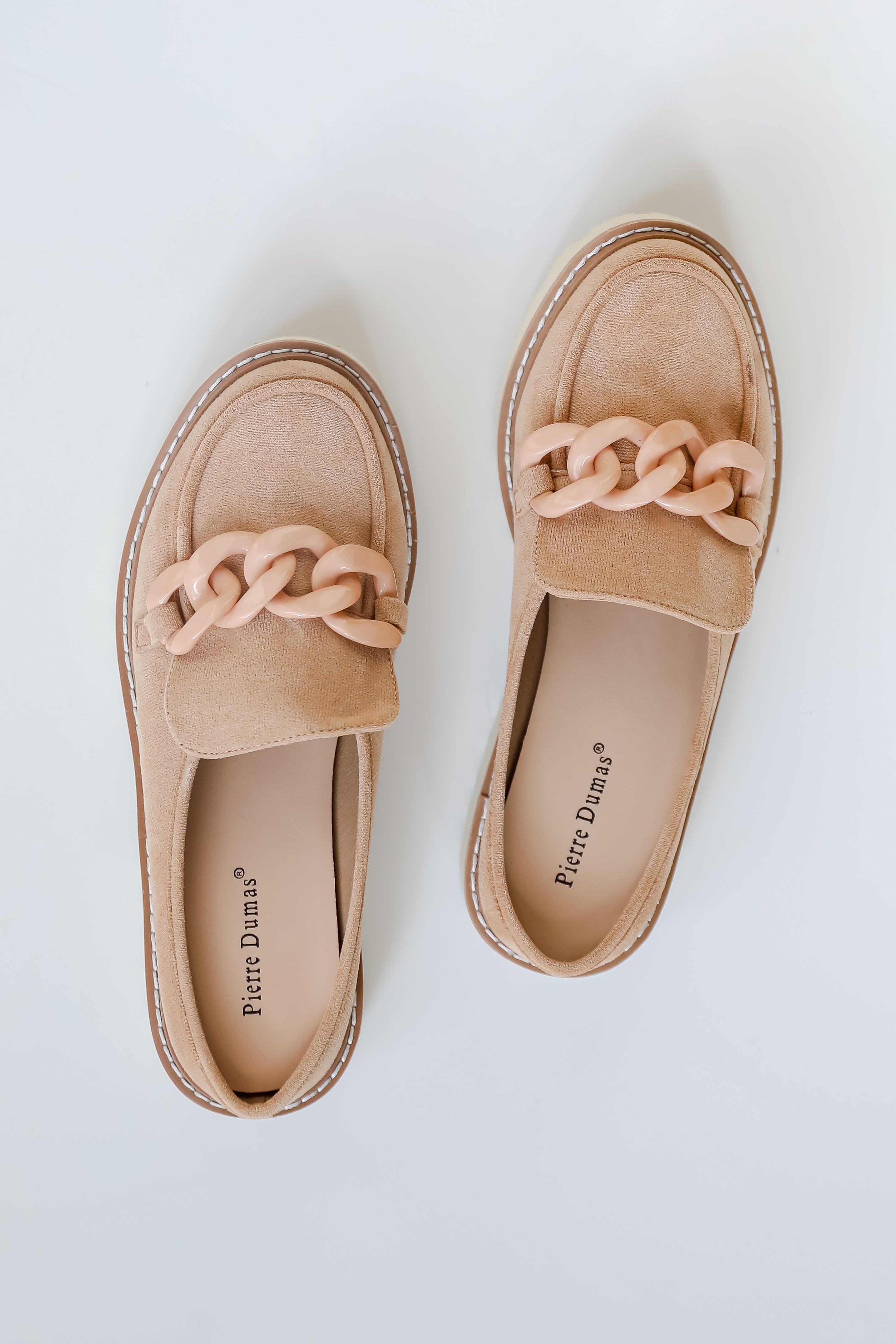 Chasing Perfection Taupe Slide-On Platform Loafers