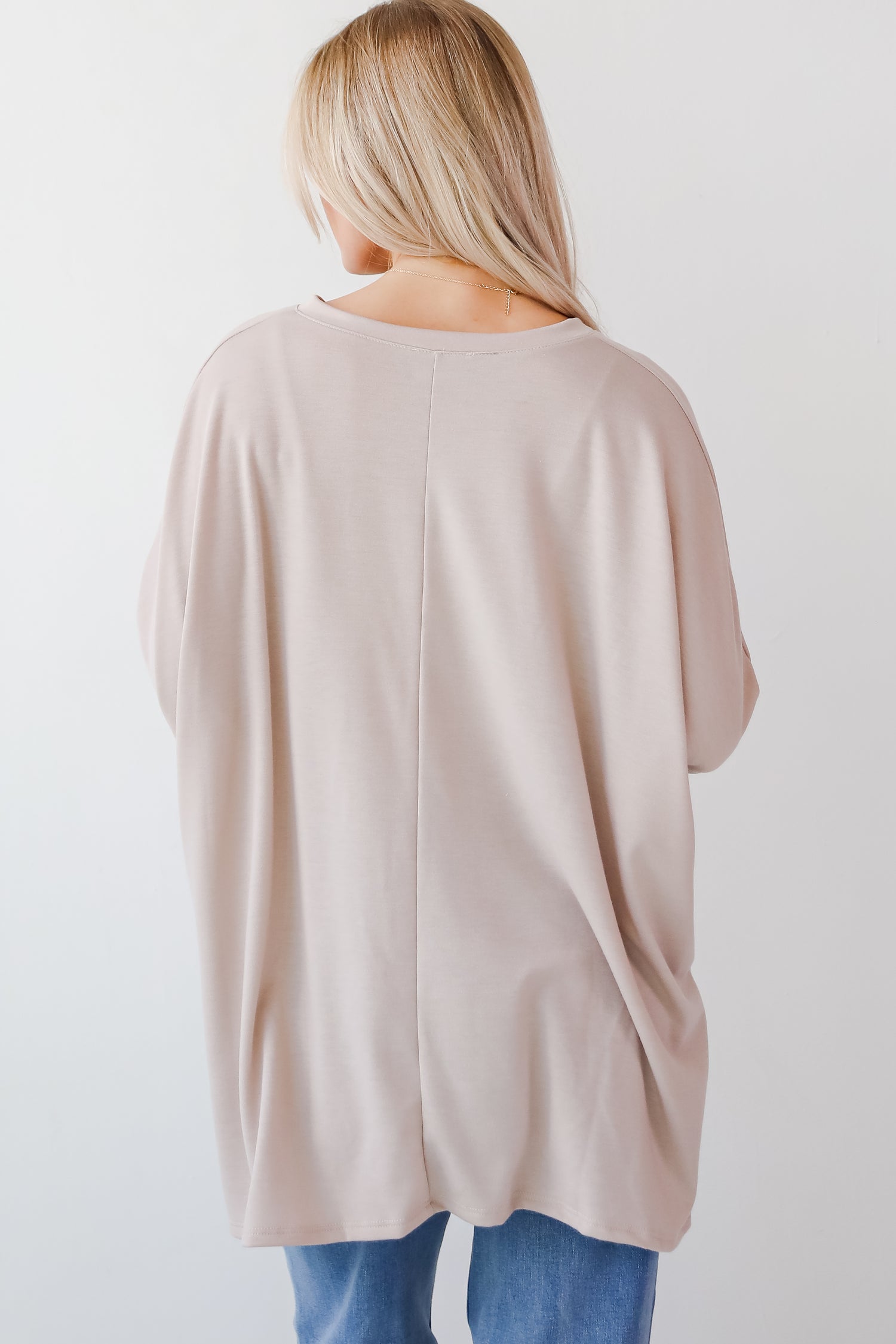 Real Relaxation Taupe Oversized Top