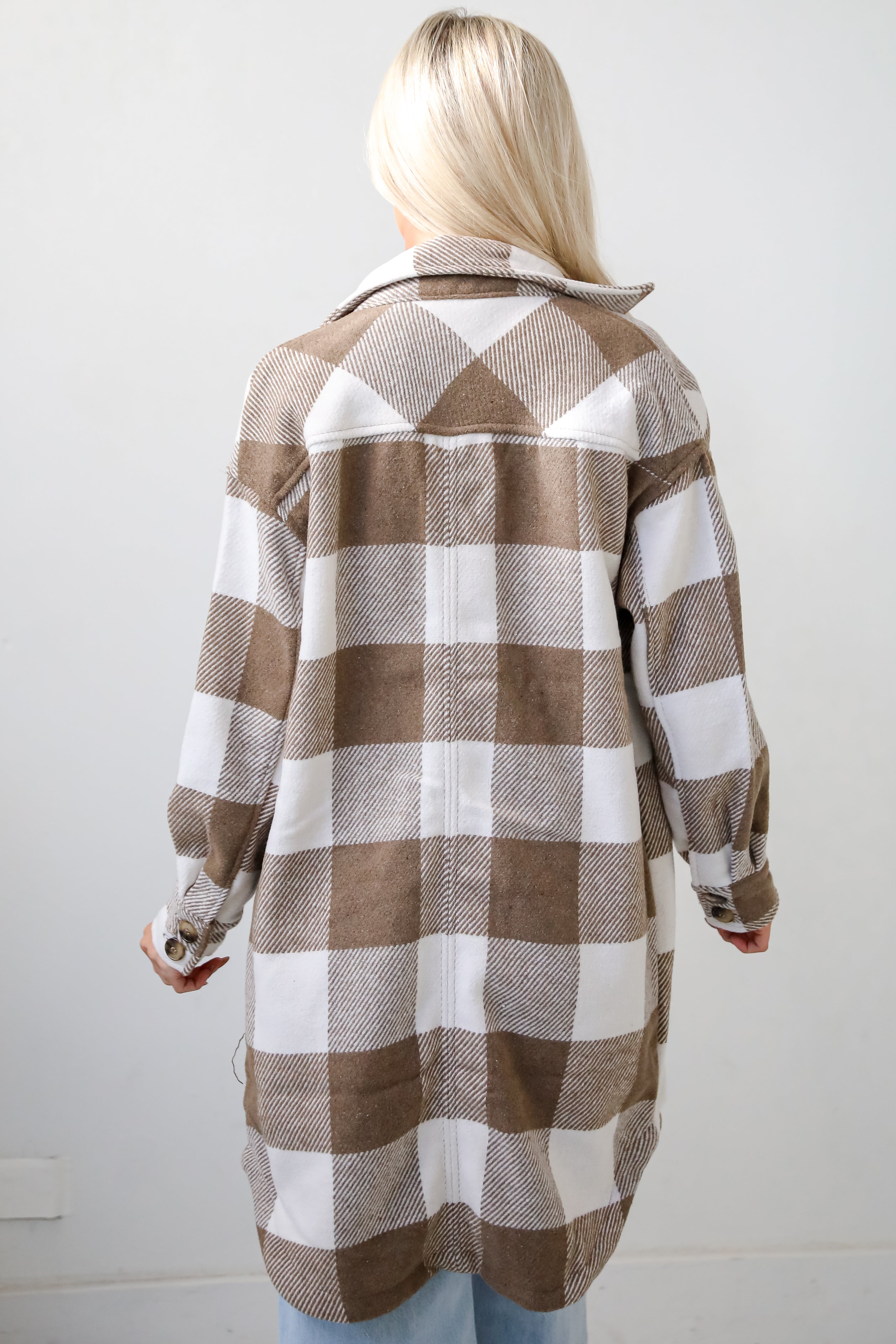 Cozy Perception Taupe Plaid Shacket