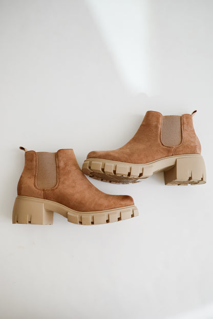 Walk It Out Taupe Platform Booties