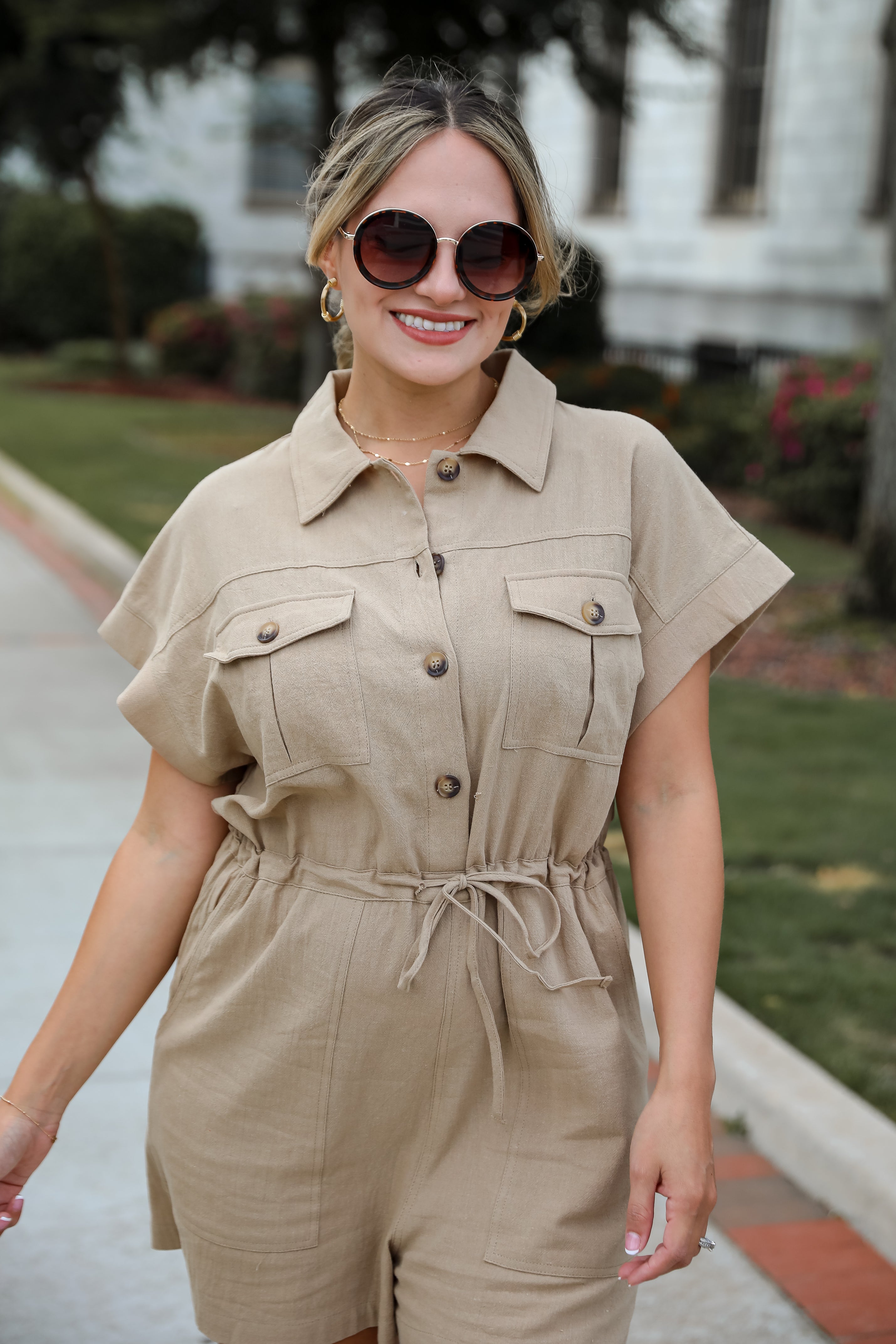 Upscale Confidence Taupe Romper