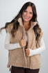 taupe sherpa vest